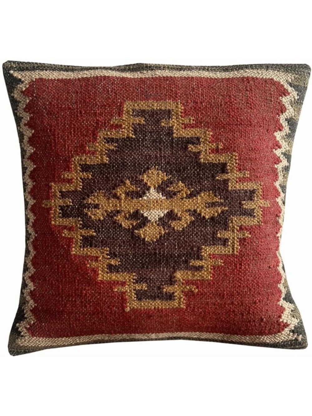 Boho Vintage Kilim Cushion Cover 18x18 | Hand Loomed Ethnic Pillow Shams